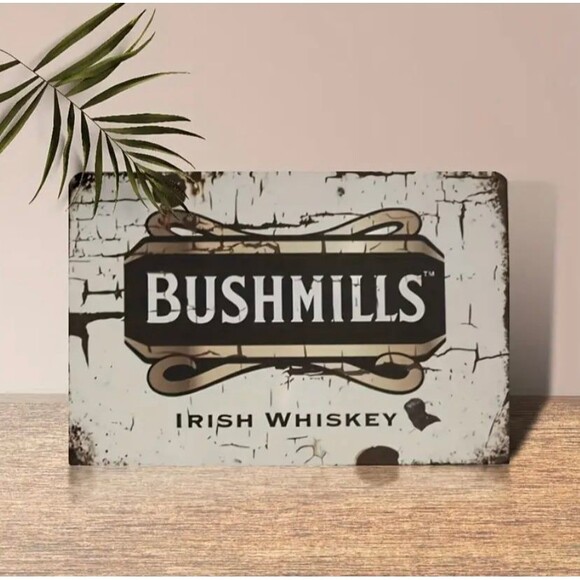 Bushmills Irish Whiskey Vintage Metal Sign, Irish Pub, bar, Man Cave - Picture 1 of 5